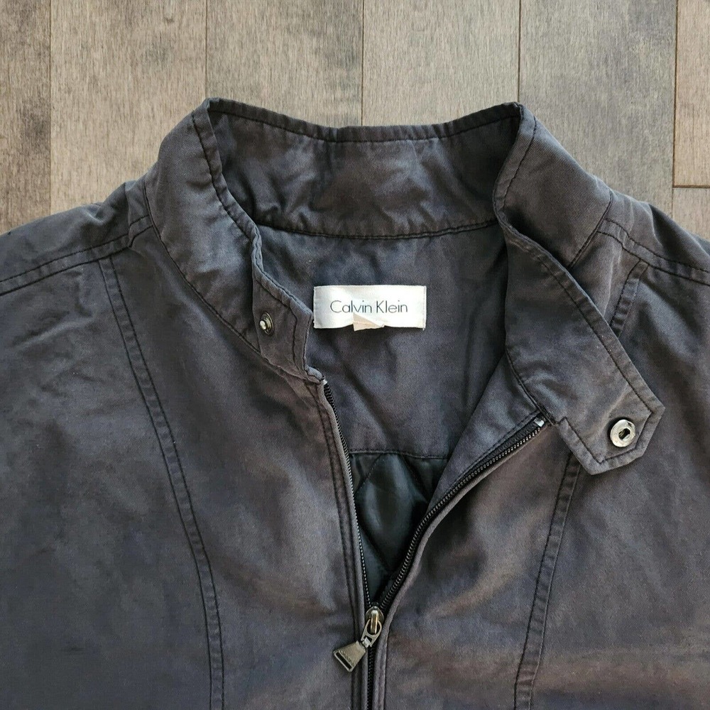 CALVIN KLEIN Men's Classic Zip-Front Members Only \ Bomber Jacket XL Iron Grey - Picture 3 of 11
